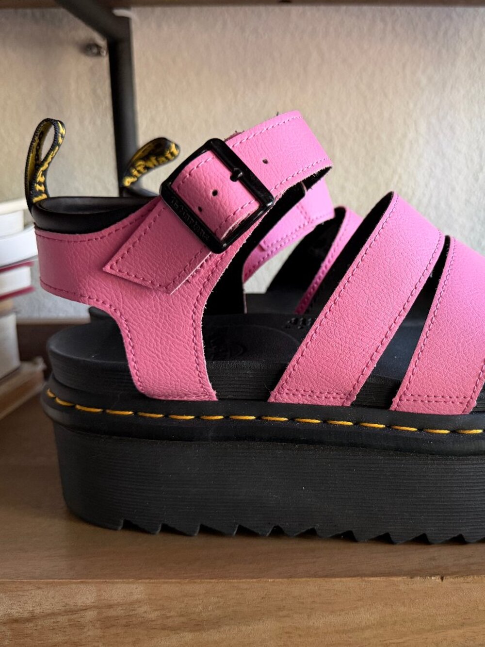 DR. MARTENS Blaire Quad Chunky Platform Sandals Pink NWOT 11 - Picture 3 of 9